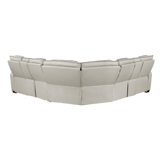 Homelegance - Fairway 3-Piece Power Reclining Sectional W/ Consoles, Power Headrests, Storage Arms(Top and Side), Cup holders, Charging Ports, Wireless speakers and LED lighting in Taupe - 9516TPESx32LCN2RCNPWH view 2