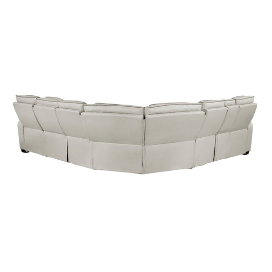 Homelegance - Fairway 3-Piece Power Reclining Sectional W/ Left Side Console, Power Headrests, Storage Arms, Cup holders, Reading Lights, Charging Ports, Wireless speakers, 2 Wireless Chargers, and LED in Taupe - 9516TPESx32LCN3RPWH media 2