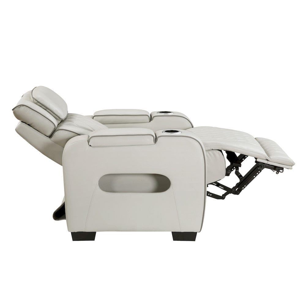 Homelegance - Fairway Power Reclining Chair W/ Power Headrest, Cup holders and Storage Arms(Top and Side), Charging Ports and LED lighting in Taupe - 9516TPE-1PWH view 10