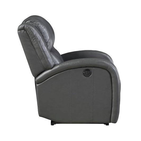 Homelegance - Foxcroft Power Reclining Chair in Gray - 9316PUGY-1PW view 2