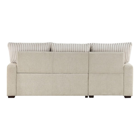 Homelegance - Gallatin 2-Piece Sectional W/ Left Chaise and Drop-Down Cup holders, Storage Pouch, Pull-out Bed and Hidden Storage in Beige & light gray - 9605BEx2LCRL view 02