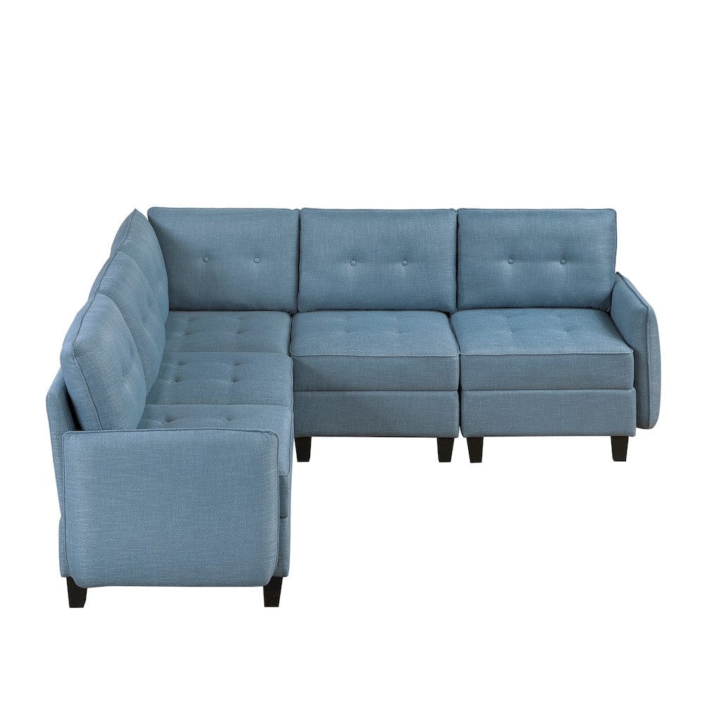 Homelegance - Garren 5-Piece Sectional W/ Storage in Blue - 9557BUEx5SC view 12