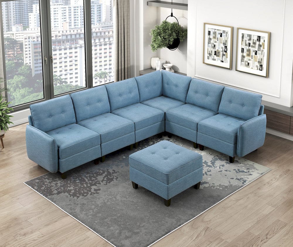 Homelegance - Garren Corner Seat W/ Storage in Blue - 9557BUE-CR view 12