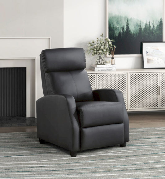 Homelegance - Greenfield Push Back Reclining Chair in Black - 9420BK-1 view 2