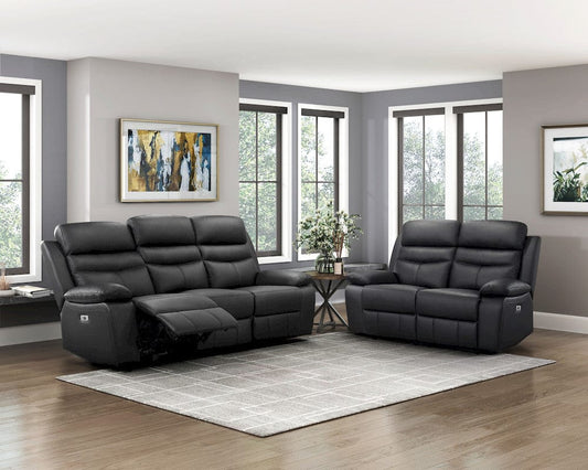 Homelegance - Hancock Power Double Reclining Love Seat in Black - 9628BLK-2PW view 2
