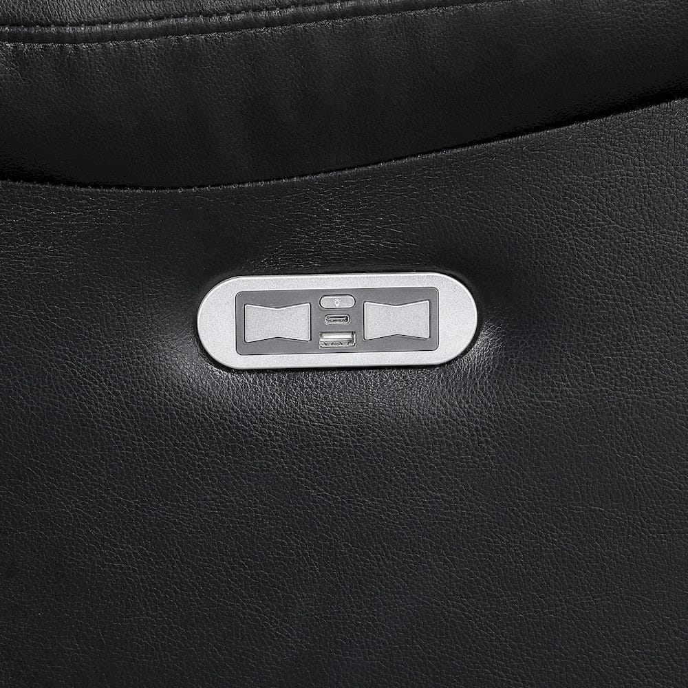 Homelegance - Huron Power Double Reclining Love Seat W/ Center Console, Wireless Speakers, LED and Charging Ports in Black - 8457BLK-2PW view 12