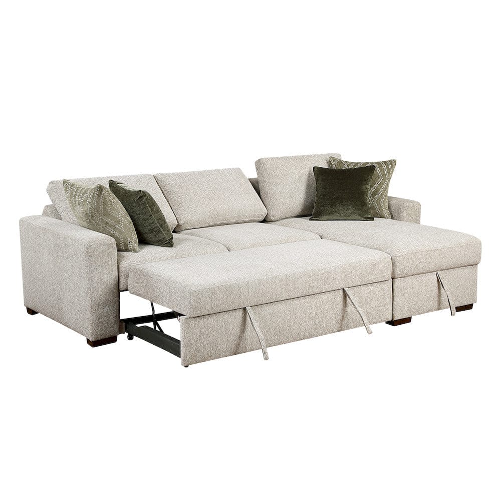 Homelegance - Isla 2-Piece Sectional W/ Reversible Chaise, Pull-out Bed and Hidden Storage, Click Motion Back in Sage Sand - 8548x3VC2ACLA view 12