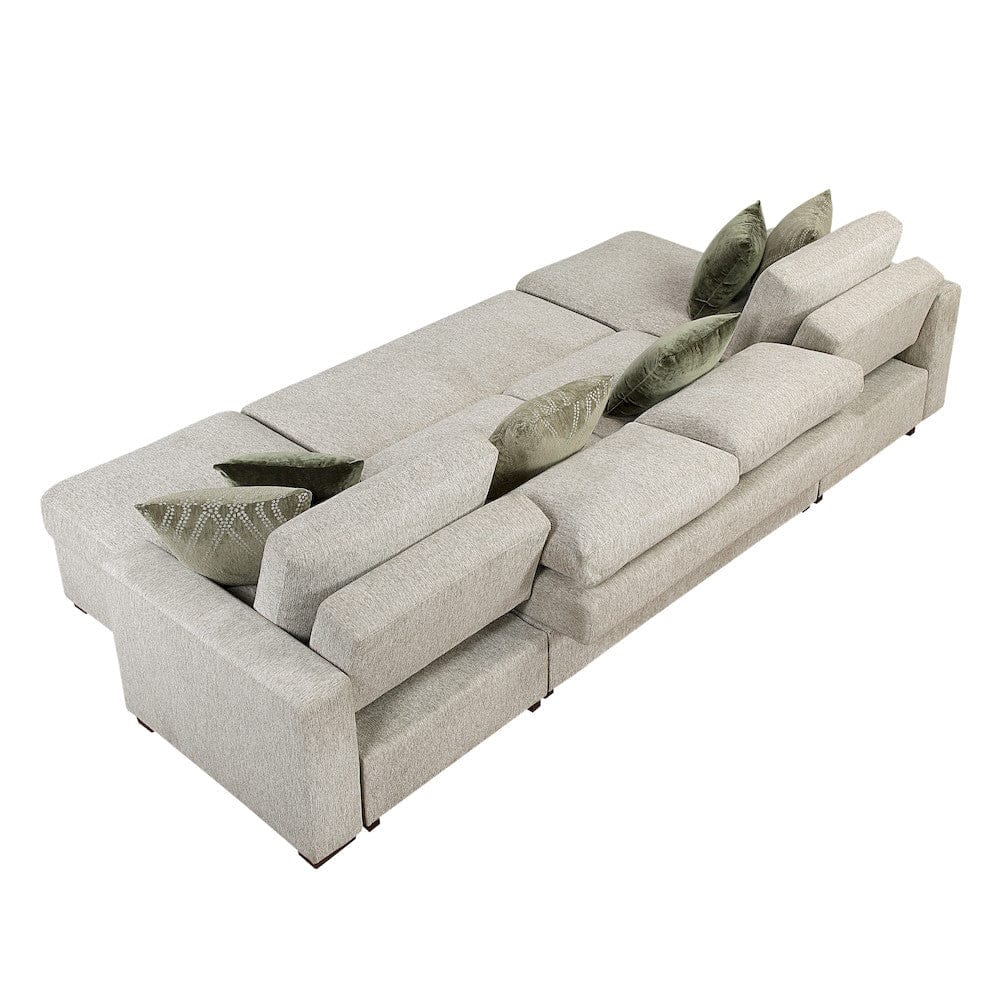 Homelegance - Isla 3-Piece Sectional W/ Reversible Chaises, Pull-out Bed and Hidden Storage, Click Motion Back in Sage Sand - 8548x42VC2ACLA view 12