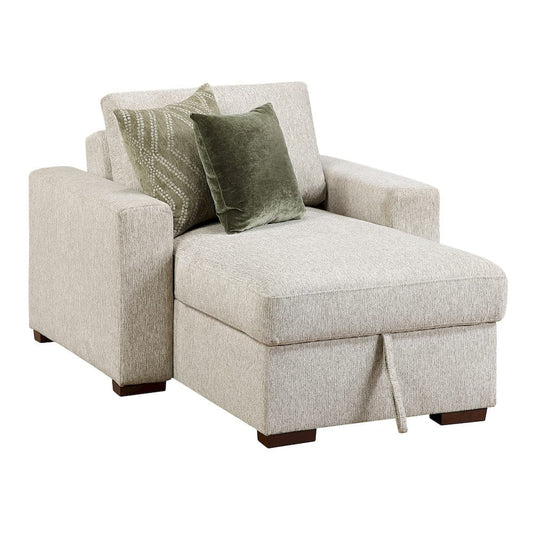 Homelegance - Isla Convertible Chaise Lounge W/ Arms and Hidden Storage, Click Motion Back in Sage Sand - 8548x2VCA view 2