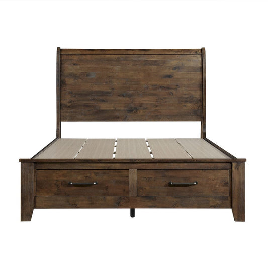Homelegance - Jerrick Queen Sleigh Platform Bed W/ Footboard Storage - 1957-1x view 2