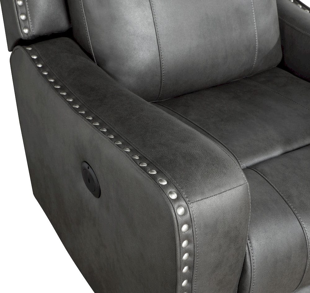 Homelegance - Kellen Power Reclining Chair in Smoky gray - 9515DGY-1PW view 12