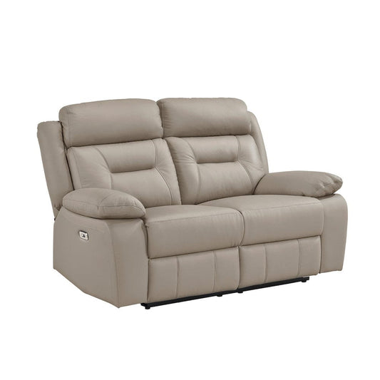 Homelegance - Laconia Power Double Reclining Love Seat in Latte - 9629LTE-2PW view 2