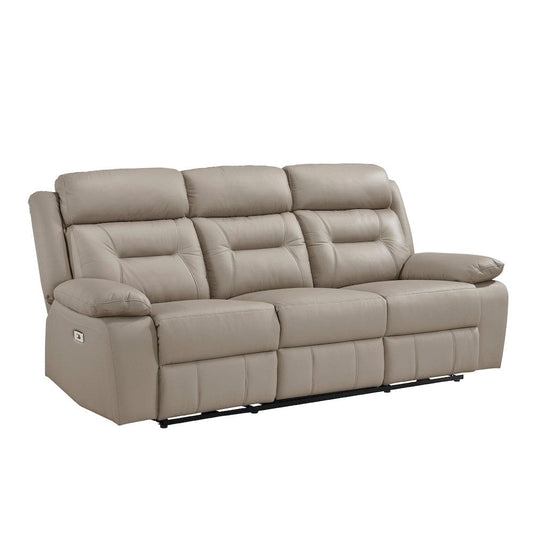 Homelegance - Laconia Power Double Reclining Sofa in Latte - 9629LTE-3PW view 2