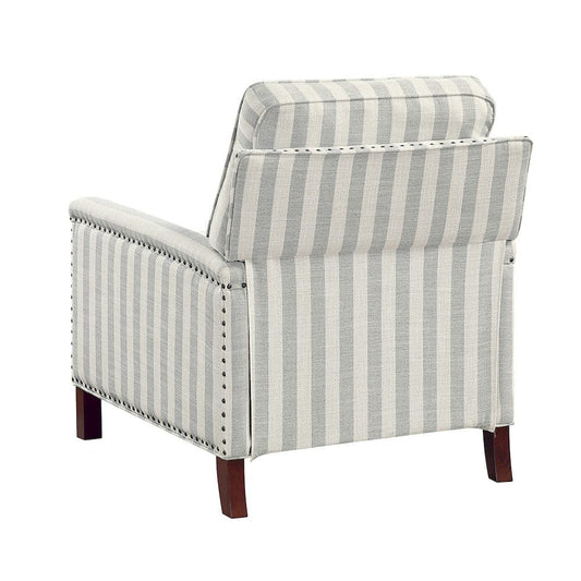 Homelegance - Landrum Push Back Reclining Chair in Beige with grayish blue stripe pattern - 9257NF-1 view 2