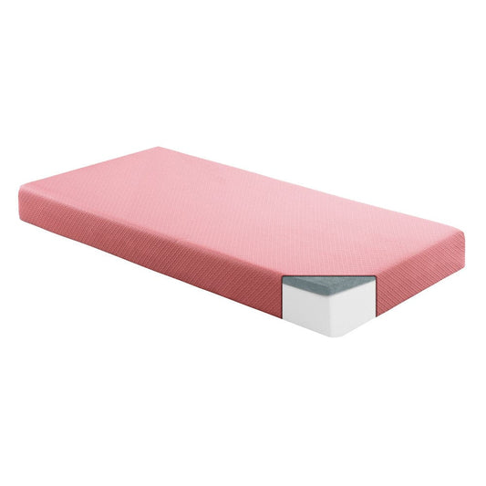 Homelegance - Leo 7" Pink Twin Gel-Infused Memory Foam Mattress and Pillow Set in Pink - MT-PG07PKT view 2
