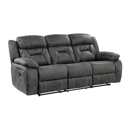 Homelegance - Madrona Hill Double Reclining Sofa in Gray - 9989GY-3 view 2