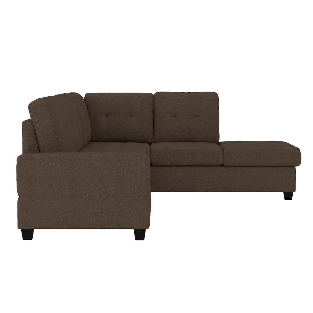 Homelegance - Maston 2-Piece Reversible Sectional W/ Drop-Down Cup Holders in Chocolate - 9507CHCxSC view 7