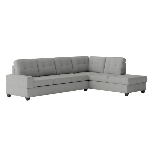 Homelegance - Maston 3-Piece Reversible Sectional W/ Drop-Down Cup Holders and Storage Ottoman - 9507GRYx3OT view 2