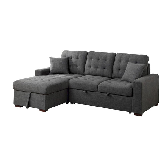 Homelegance - McCafferty 2-Piece Sectional W/ Pull-out Bed and Left Chaise W/ Hidden Storage in Dark gray - 9916DGx2LCRL view 2