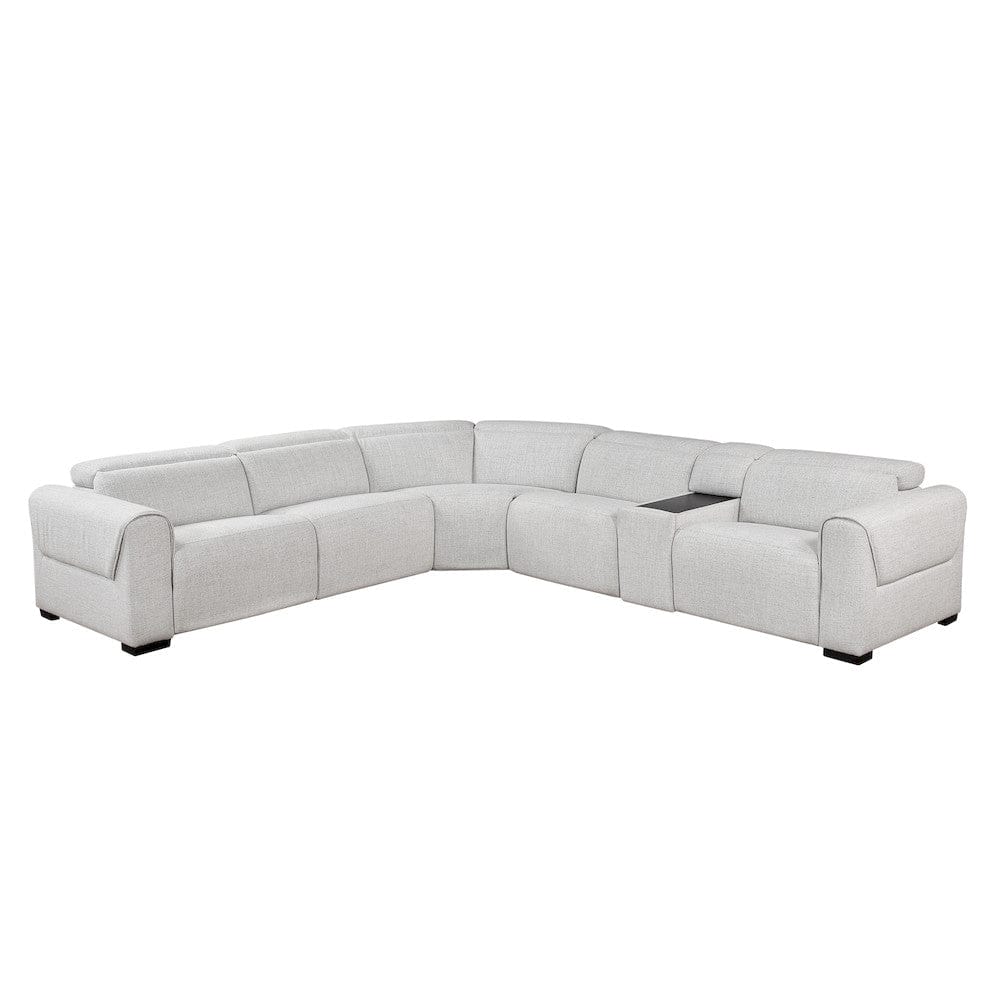 Homelegance - McPherson 6-Piece Modular Power Reclining Sectional W/ Power Headrests, Charging Ports in Cloud - 9455CLDx6LRRRPWH view 12