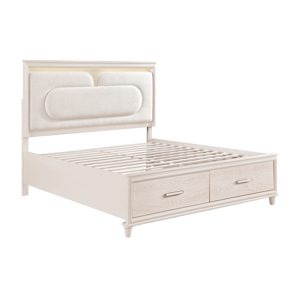 Homelegance - Montrose California King Platform Bed W/ Footboard Storage in White - 2451K-1CKx view 12