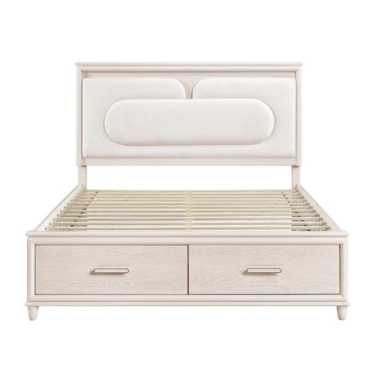 Homelegance - Montrose Eastern King Platform Bed W/ Footboard Storage in White - 2451K-1EKx view 2