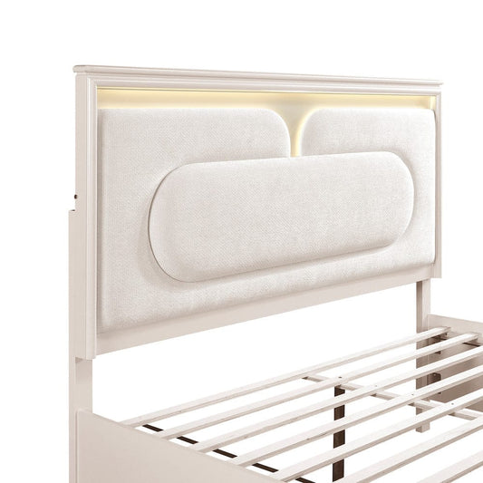 Homelegance - Montrose Queen Platform Bed W/ Footboard Storage in White - 2451-1x view 2