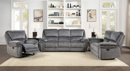 Homelegance - Muirfield Double Reclining Sofa in Gray - 9913-3 view 2