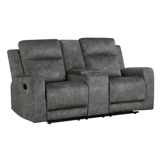 Homelegance - Muncie Double Reclining Love Seat W/ Center Console in Brownish gray - 9635DG-2 view 2