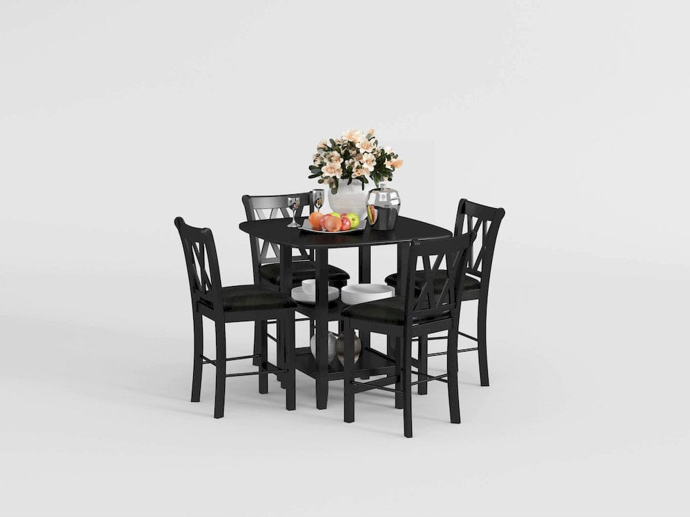 Homelegance - Norman 5-Piece Pack Counter Height Set in Black - 2514BK-36 view 12