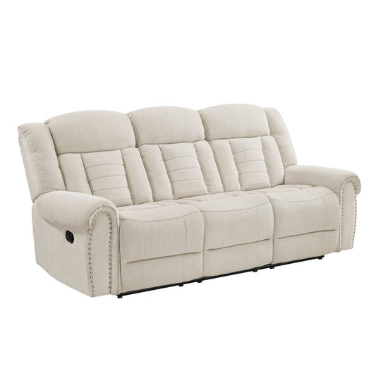 Homelegance - Nutmeg Double Reclining Sofa in Beige - 9901BE-3 view 2