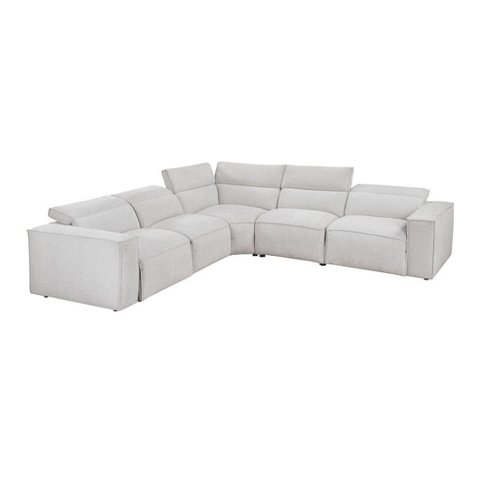 Homelegance - Phoebe 5-Piece Modular Power Reclining Sectional W/ Power Headrests in Light gray - 8414GRYx5LRRRPWH view 2
