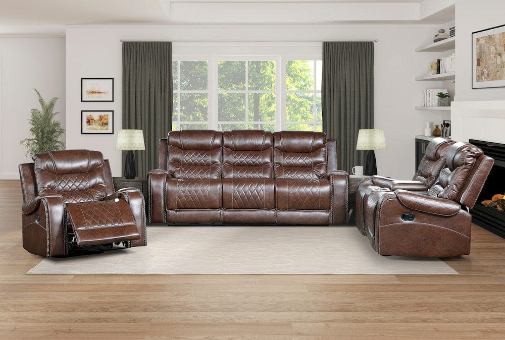 Homelegance - Putnam Swivel Glider Reclining Chair in Brown - 9405BR-1 view 7
