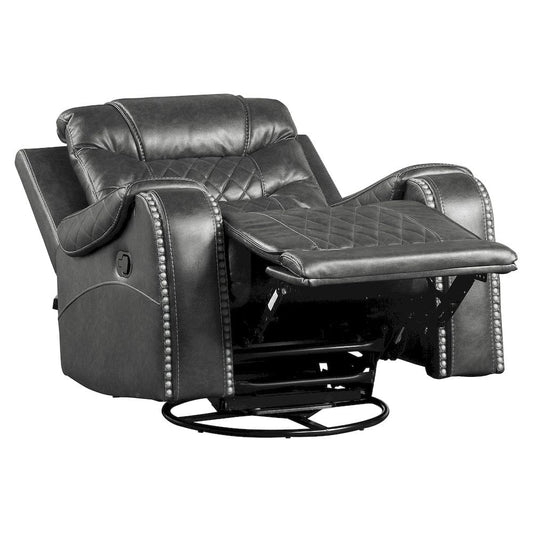 Homelegance - Putnam Swivel Glider Reclining Chair in Gray - 9405GY-1 view 2
