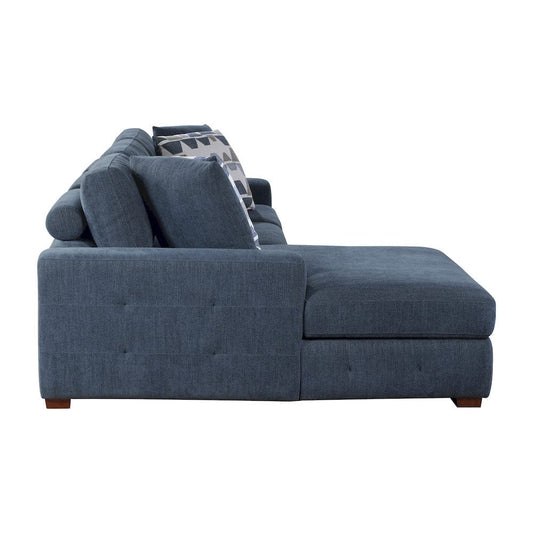 Homelegance - Raife 2-Piece Sectional W/ Left Chaise in Blue - 9624BUx2LC2R view 2