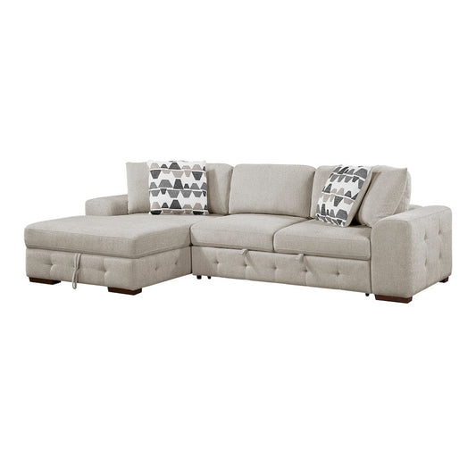 Homelegance - Raife 2-Piece Sectional W/ Left Chaise in Taupe - 9624TPx2LC2R view 2