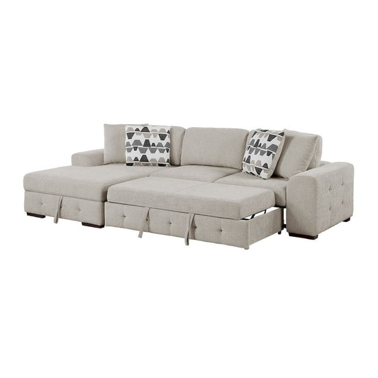 Homelegance - Raife 3-Piece Sectional W/ Left Chaise and Ottoman in Taupe - 9624TPx3LC2R view 2