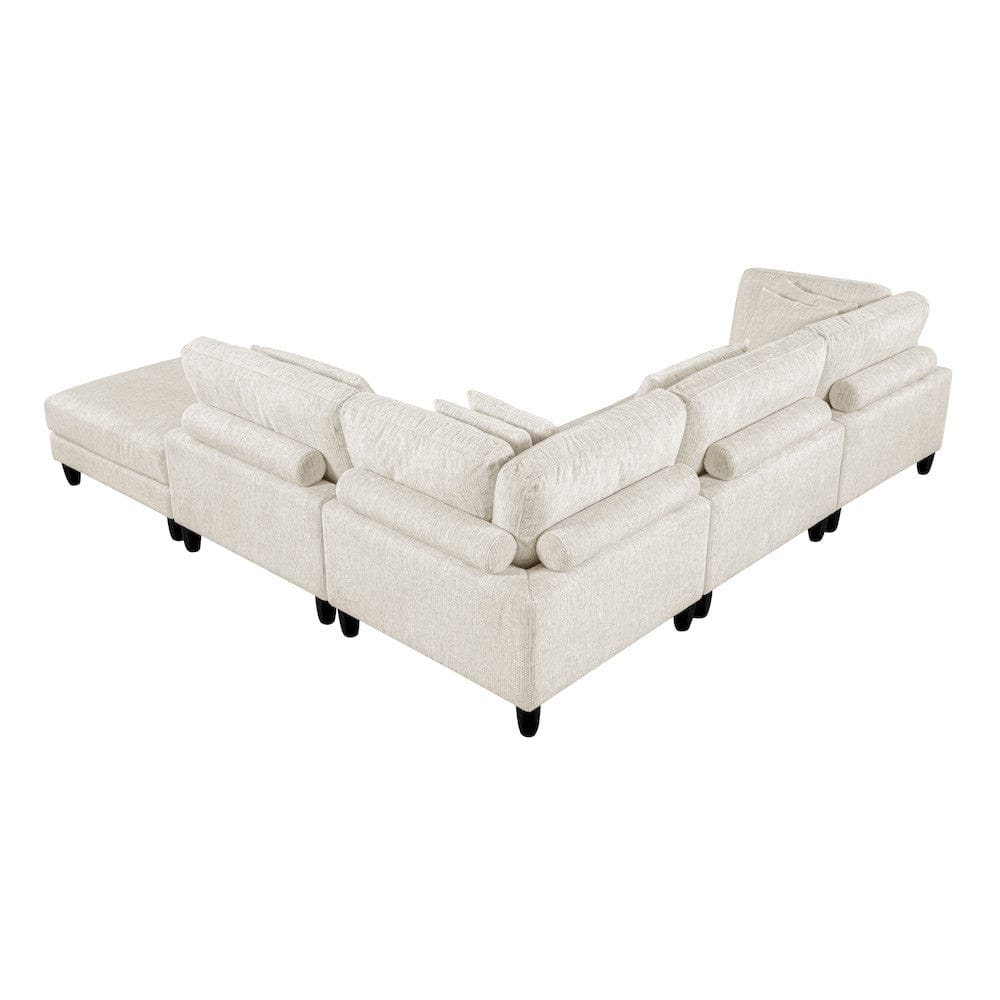 Homelegance - Robstown 5-Piece Modular Sectional W/ Ottoman in Beige - 9688NBEx52CR2ACOT view 12