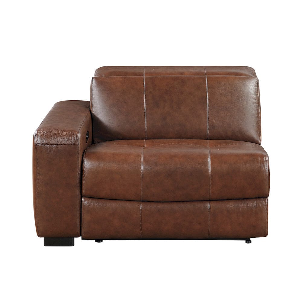 Homelegance - Sutton Power Double Reclining Love Seat W/ Center Console, Power Headrest and Charging Ports in Brown - 9790BRW-2CNPWHx view 11