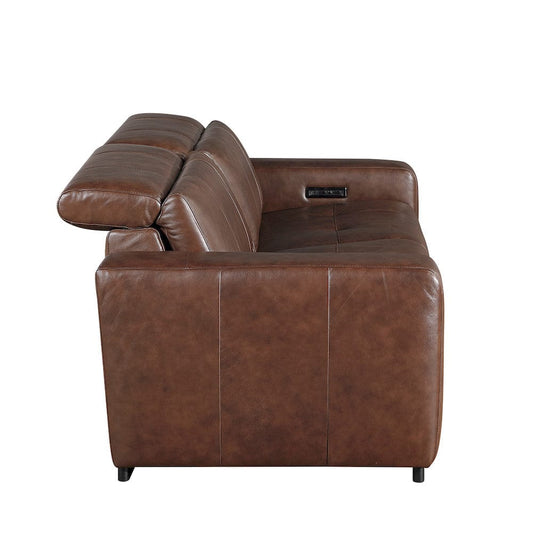 Homelegance - Sutton Power Double Reclining Love Seat W/ Power Headrests and Charging Ports in Brown - 9790BRW-2PWHx view 2