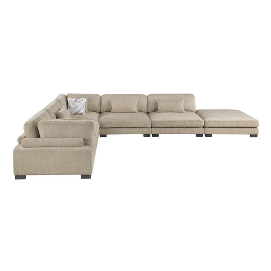 Homelegance - Tinley 6-Piece Modular Sectional W/ Ottoman in Brown - 9555BRWx62CR3ACOT view 2