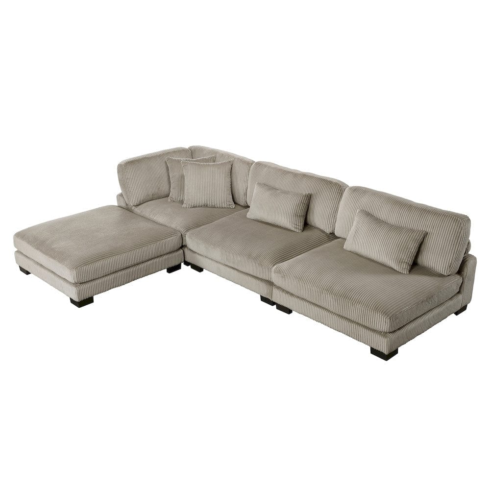 Homelegance - Traverse 4-Piece Modular Sectional W/ Ottoman in Taupe - 8555GBx2AC1CROT view 12
