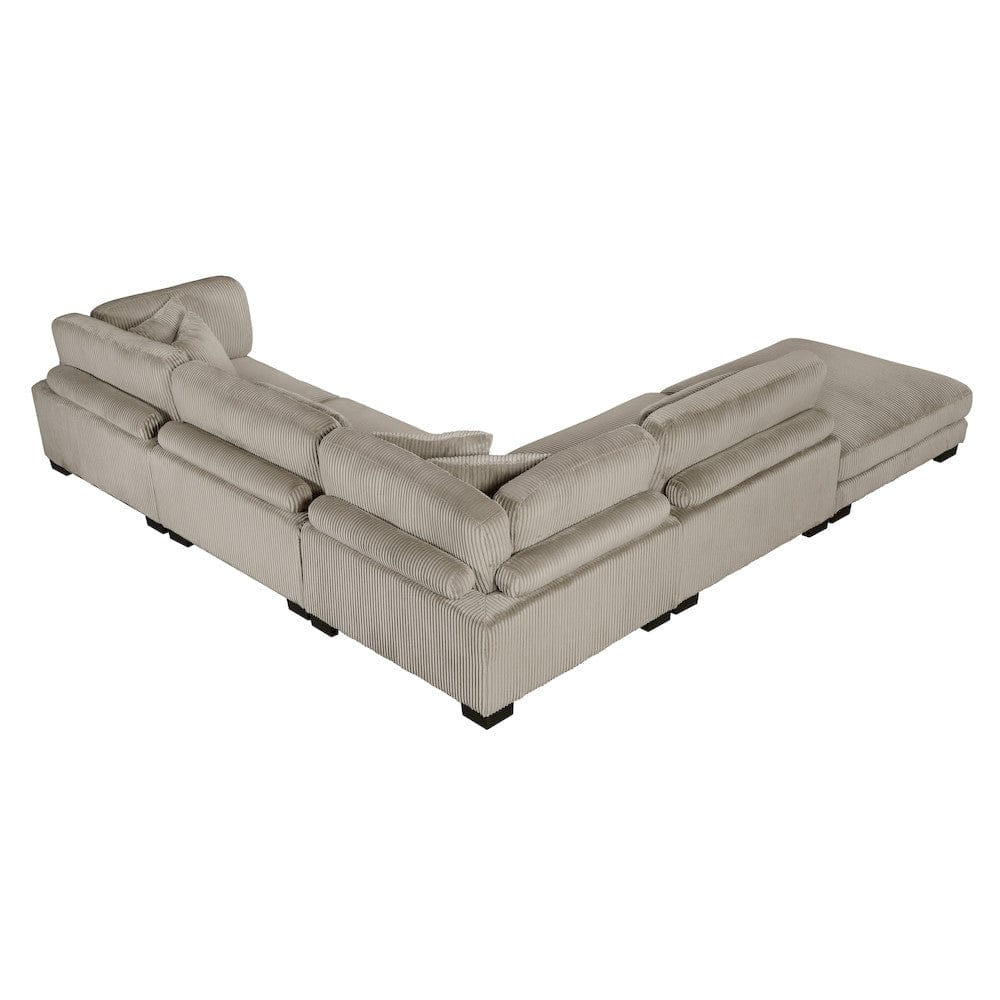 Homelegance - Traverse 5-Piece Modular Sectional W/ Ottoman in Taupe - 8555GBx5OT view 12