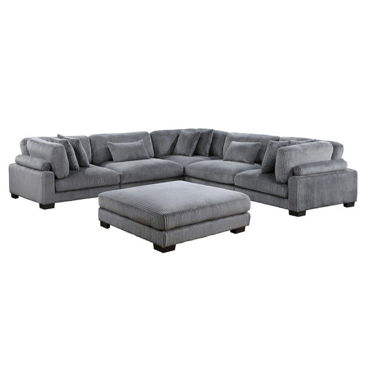 Homelegance - Traverse 6-Piece Modular Sectional W/ Ottoman in Gray - 8555GYx3CR2ACOT view 2