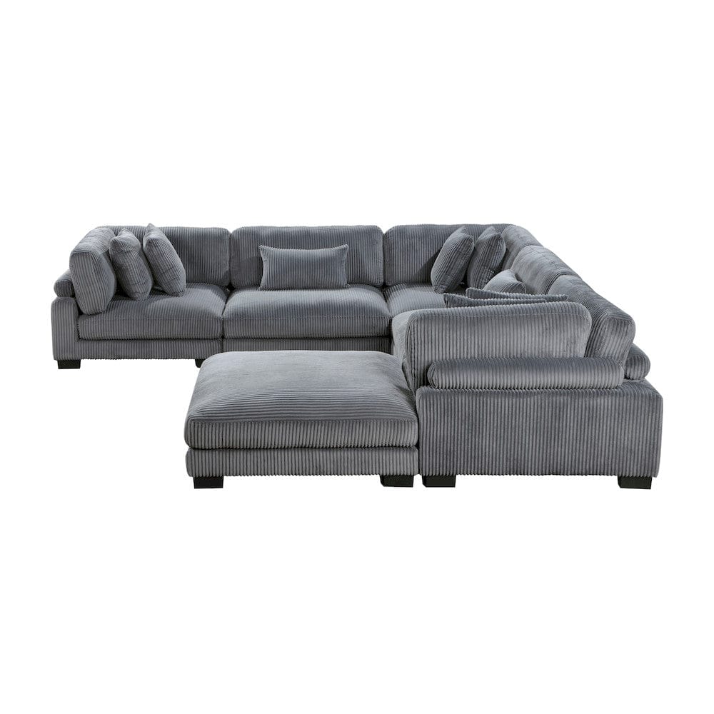 Homelegance - Traverse 6-Piece Modular Sectional W/ Ottoman in Gray - 8555GYx3CR2ACOT view 11