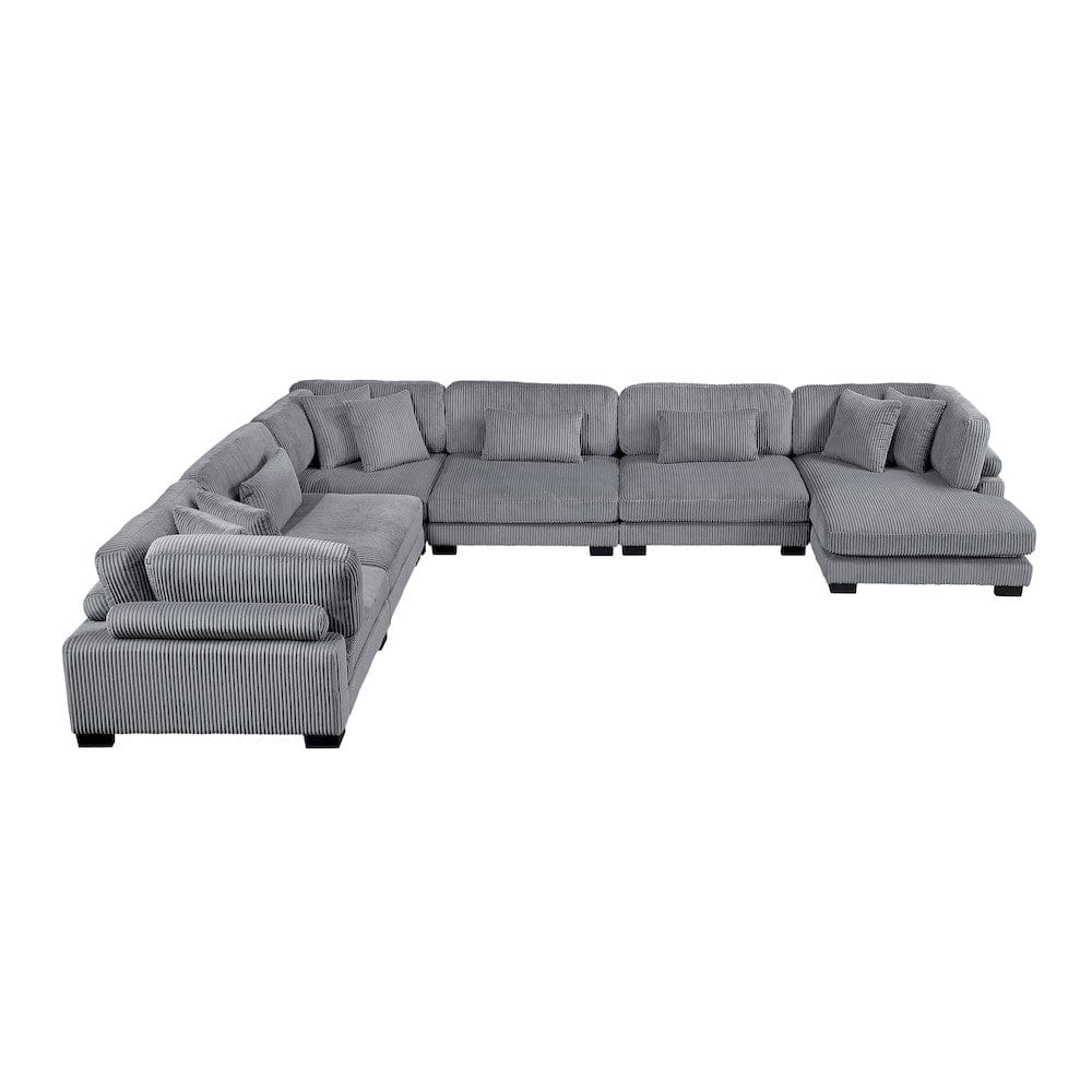 Homelegance - Traverse 6-Piece Modular Sectional W/ Reversible Chaise in Gray - 8555GYx2CR3ACVC view 12