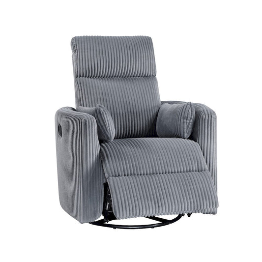 Homelegance - Traverse Swivel Glider Reclining Chair in Gray - 8555GY-1SW view 2
