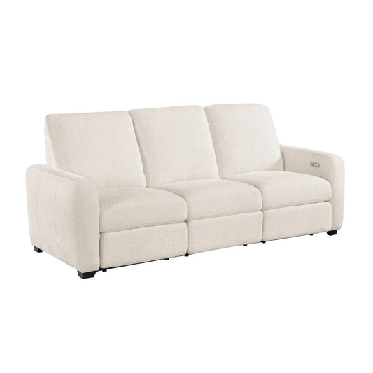 Homelegance - Vera Power Double Reclining Sofa W/ USB Charging Ports in Beige - 8479BEG-3PW view 2