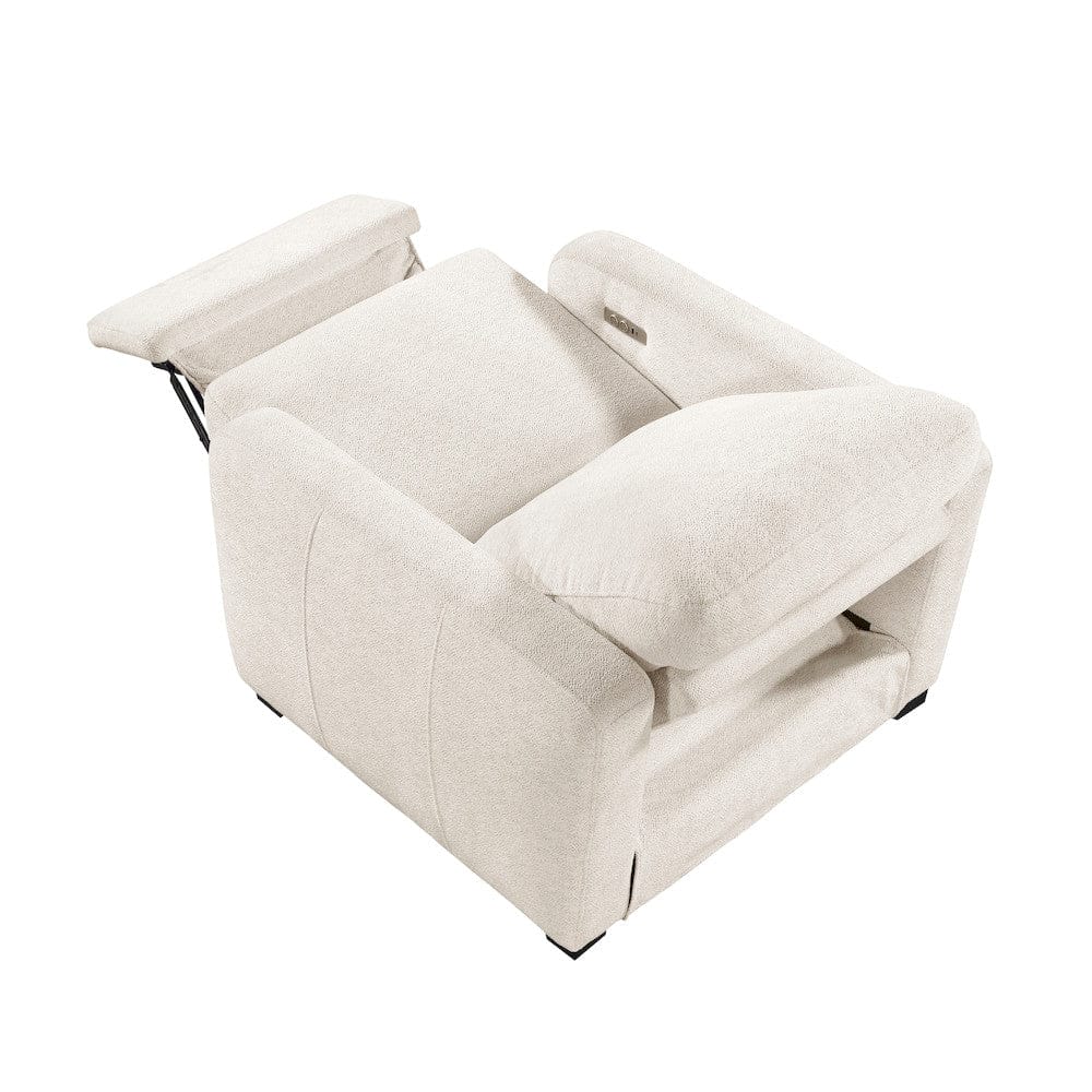 Homelegance - Vera Power Reclining Chair W/ USB Charging Ports in Beige - 8479BEG-1PW view 12