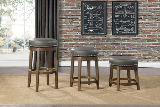 Homelegance - Westby Round Swivel Stool, Gray in Gray - 5681GRY-18 view 2